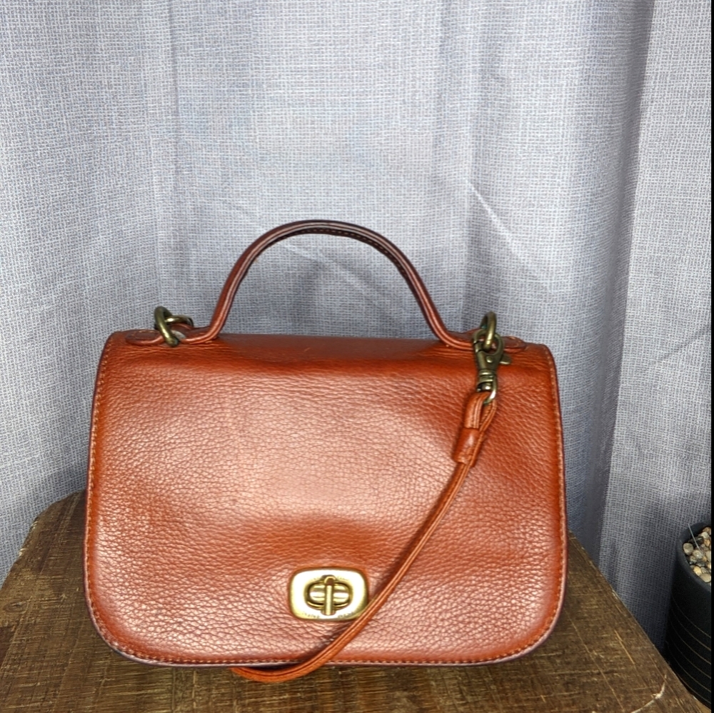 Vintage Brown Leather Crossbody Bag